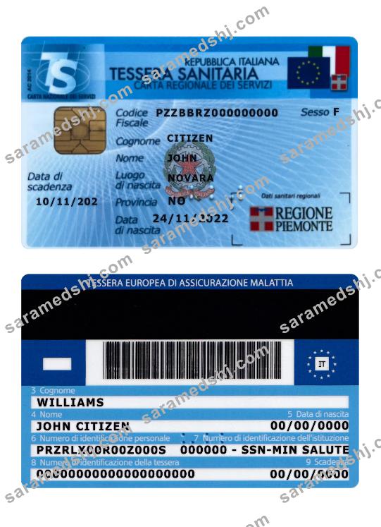 Italy Tessera Sanitaria (health insurance card) version 2